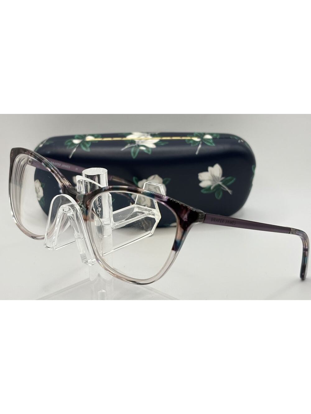 Draper James DJ5008 Cat Eye Eyeglasses Plum Gradient Women 51-17-135 w/ Case